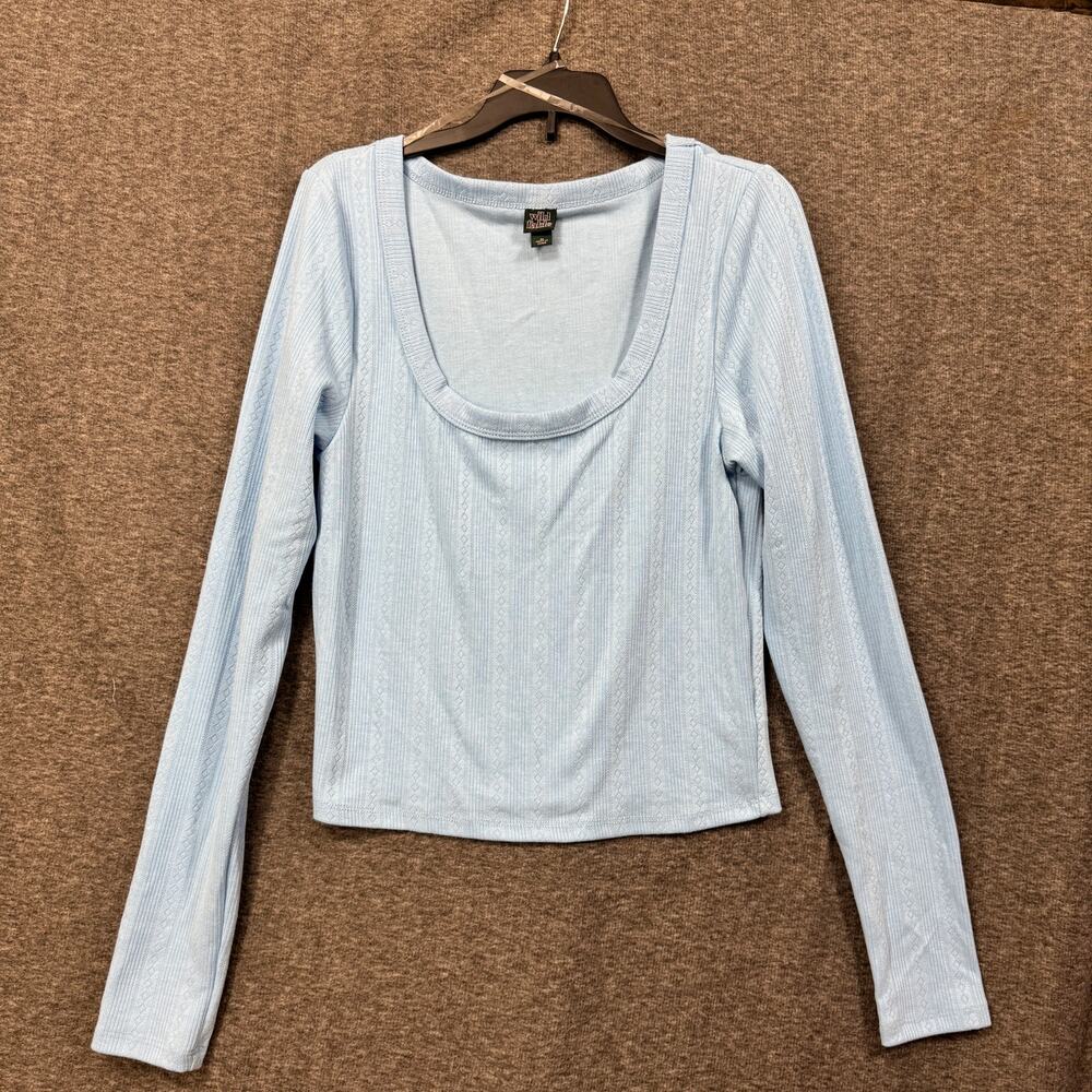 Wild Fable Womens Sweater Size Medium Blue Long Sleeve Lightweight Pullover Knit